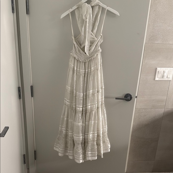 Rococo Sand Cream Halter Sundress for Weddings - Picture 5 of 5